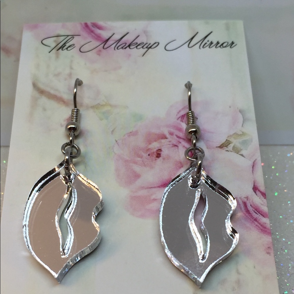 Silver Lip Earrings NWT